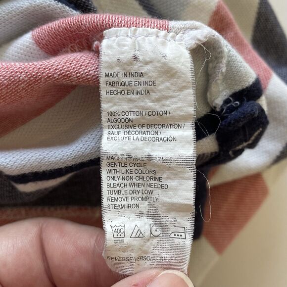 Men’s Izod Red/Blue Striped Polo Shirt Size L - Picture 5 of 6